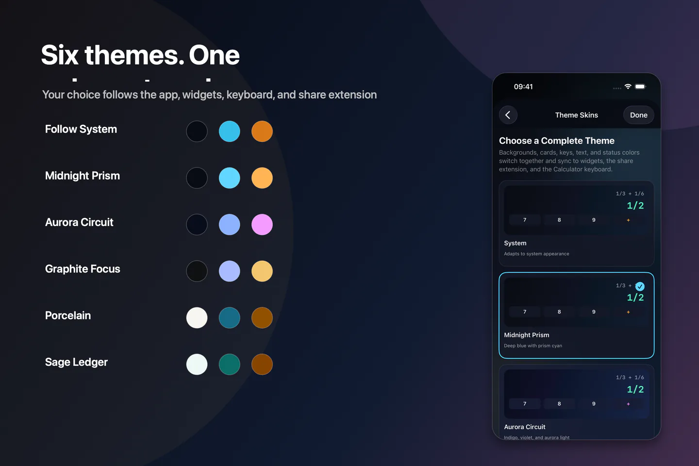 Six theme skins