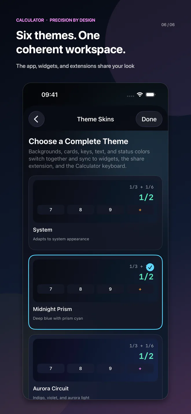 iPhone 6.5″ · Six complete theme skins
