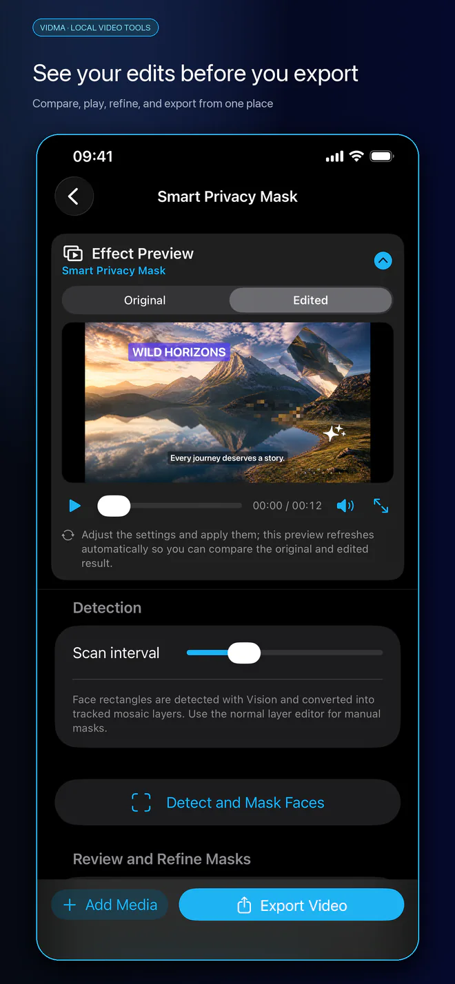 Preview and export